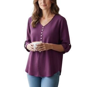 Soft Surroundings Purple Plum Sardinia Tunic Top